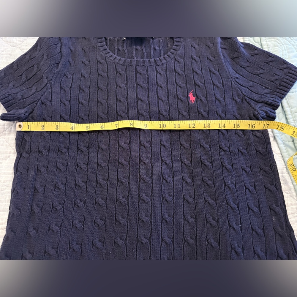 Polo by Ralph Lauren Navy Cable-Knit Crewneck Sweater - Picture 4 of 5